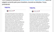 Tarcísio nunca disse nada contra as tentativas de golpe e volta a apoiar Bolsonaro com post de Trump