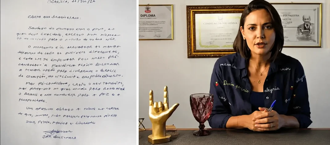 Michelle não sabia e não gostou de carta de Jair a Flávio Bolsonaro