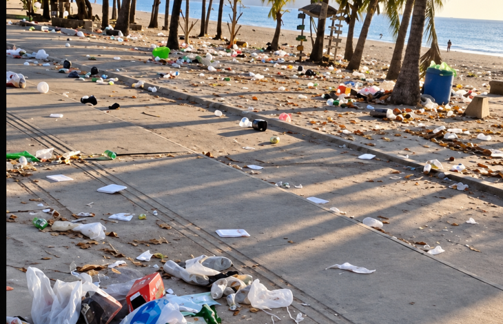 Lixo deixado após pagode na Pajuçara chama atenção em Maceió; veja como ficou a praia